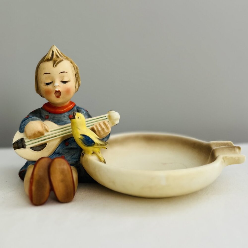 1950's Goebel Hummel Singing Girl & Bird Ashtray